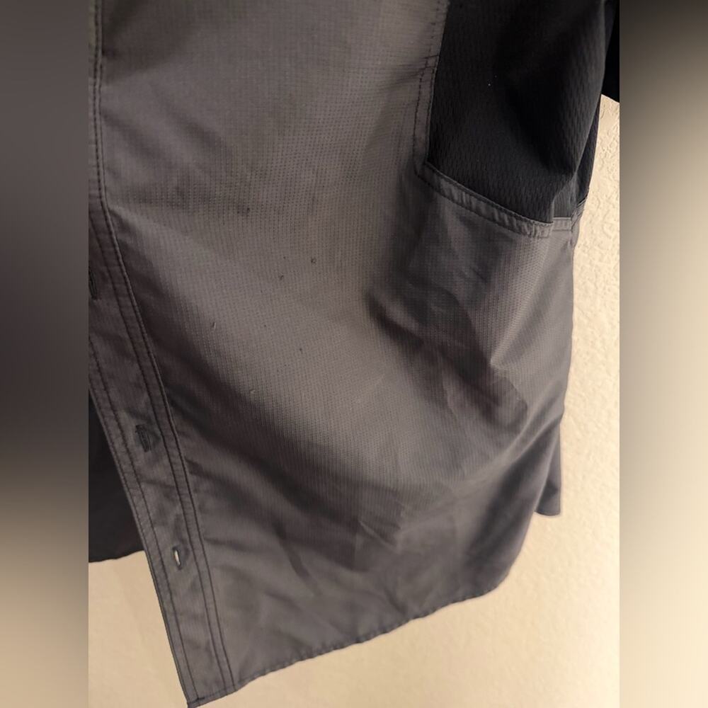 Harley Davidson Button Down Shirt Gray and Black Short Sleeve Moto Streetwear  L - Picture 2 of 4